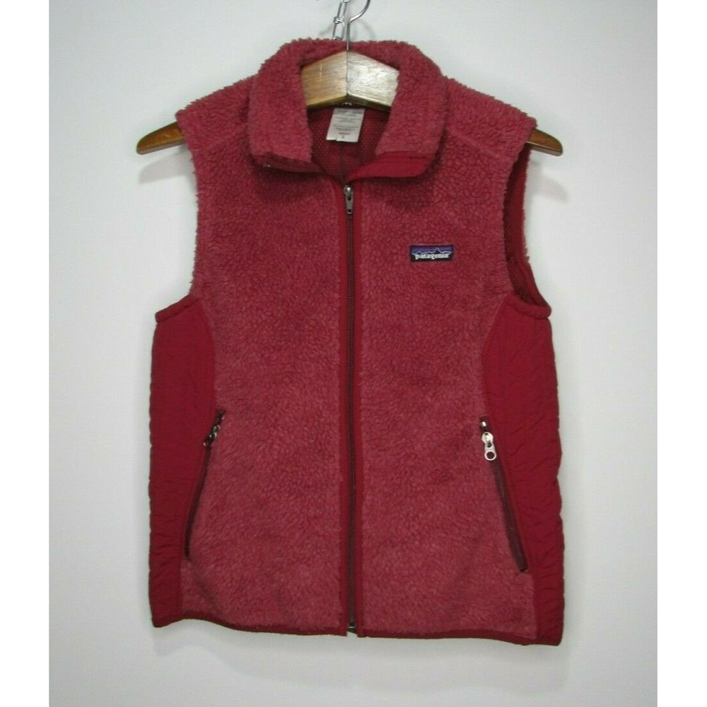 Patagonia Synchilla Sherpa Vest Full Zip Burgundy Women's Size S…